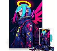 Puzzle "Ragazza Angelo" per adolescenti,1000 pezzi,gioco di abilità mentale,taglio laser per un incastro perfetto,momento di tranquillità ed esercizio mentale a casa (50x75cm)