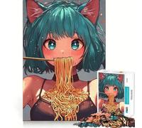 Puzzle "Ragazza anime che mangia spaghetti" da 1000 pezzi,gioco interattivo per stimolare la mente,incastro perfetto,nessun pezzo si stacca,sfida cerebrale per la casa (38x26cm)