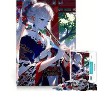 Puzzle "Ragazza anime che suona il flauto in giardino" per adolescenti,1000 pezzi,divertente e stimolante per la mente,con componenti robusti e ben definiti,un'attività di gruppo emozionante (50x75cm)