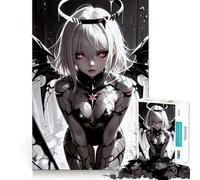 Puzzle "Ragazza anime con ali d'angelo oscure" da 1000 pezzi,gioco di memoria,taglio di alta precisione,sfida interattiva per la mente,ideale per la casa (50x75cm)