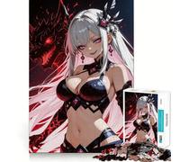 Puzzle "Ragazza anime con drago" da 1000 pezzi,gioco di concentrazione mentale,design a incastro preciso,sfida interattiva per il cervello,ideale per la casa (38x52cm)