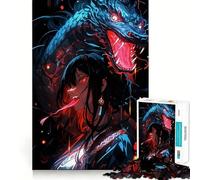 Puzzle "Ragazza anime con drago" da 1000 pezzi,gioco interattivo per stimolare la mente,incastro perfetto,nessun pezzo si stacca,sfida cerebrale per la casa (50x75cm)