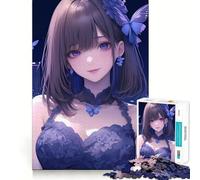 Puzzle "Ragazza anime con farfalle" da 1000 pezzi,gioco di costruzione che mette alla prova la concentrazione,montaggio sicuro e preciso,ideale per le vacanze e il tempo libero in casa (38x52cm)