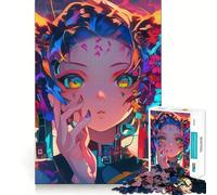 Puzzle "Ragazza anime con fiori" da 1000 pezzi,divertente e stimolante per la mente Componenti robusti e ben definiti Un passatempo avvincente per rilassarsi in casa (38x52cm)