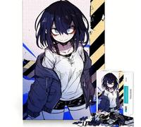 Puzzle "Ragazza anime con occhi azzurri" da 1000 pezzi,gioco di concentrazione mentale,design a incastro preciso,sfida interattiva per il cervello,ideale per la casa (38x52cm)