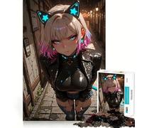 Puzzle "Ragazza anime con orecchie da gatto" da 1000 pezzi,gioco interattivo Think Boost,incastro perfetto,nessun pezzo si stacca,sfida cerebrale per la casa (38x52cm)