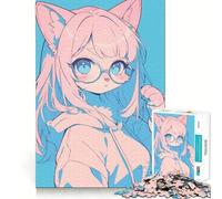 Puzzle "Ragazza anime con orecchie da gatto" da 1000 pezzi,gioco interattivo Think Boost,incastro perfetto,nessun pezzo si stacca,sfida cerebrale per la casa (38x26cm)