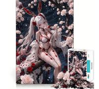 Puzzle "Ragazza anime in un roseto" da 1000 pezzi,gioco di concentrazione mentale,design a incastro preciso,sfida interattiva per il cervello per la casa (50x75cm)
