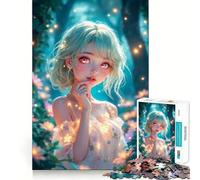 Puzzle "Ragazza anime nella foresta incantata" da 1000 pezzi,gioco per lo sviluppo delle capacità cognitive,superficie liscia e priva di sbavature,attività rilassante di gruppo al chiuso (38x26cm)