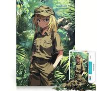 Puzzle "Ragazza anime nella giungla" da 1000 pezzi,divertente gioco con tecnologia di taglio laser avanzata,giocattolo per interni per le vacanze (38x26cm)