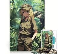 Puzzle "Ragazza anime nella giungla" da 1000 pezzi,gioco creativo per sviluppare le capacità cognitive,componenti robusti e facili da tagliare,ideale da portare in viaggio,gioco per allenare la mente