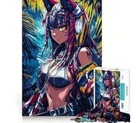 Puzzle "Ragazza anime nella giungla" per adolescenti,1000 pezzi,divertente gioco di memoria,superficie liscia e senza sbavature,regalo di compleanno,rompicapo (38x26cm)