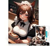 Puzzle "Ragazza Anime - Ora del Caffè" da 1000 pezzi Divertente puzzle di livello professionale per stimolare la memoria e la mente Un regalo perfetto per chi ama le attività creative (50x75cm)