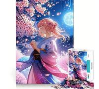 Puzzle "Ragazza anime tra i ciliegi in fiore" da 1000 pezzi Divertente puzzle di livello professionale per stimolare la memoria e la mente Un regalo perfetto per chi ama le attività creative (38x26cm)