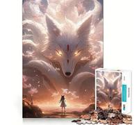 Puzzle "Ragazza Anime Volpe a Nove Code" per Adolescenti,1000 Pezzi,Stimola la Mente,Divertente,Componenti Precisi e Robusti,Attività di Collezionamento Emozionante (38x26cm)