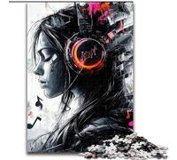 Puzzle "Ragazza con le cuffie" per adulti e adolescenti, 1000 pezzi, gioco stimolante e interazione tra genitori e figli (26x38cm)