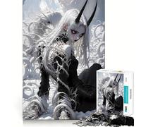 Puzzle "Ragazza Demone dai Capelli Bianchi" con 1000 pezzi,gioco di concentrazione mentale,design a incastro preciso,sfida interattiva per il cervello,per la casa (38x52cm)