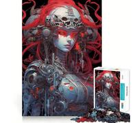 Puzzle "Ragazza Demone Rossa" da 1000 pezzi per adolescenti, gioco di logica, momento di relax, taglio preciso, pezzo da collezione (38x26cm)