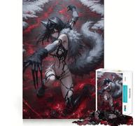 Puzzle "Ragazza Lupo nel Sangue" da 1000 pezzi,gioco di logica,esercizio di taglio,abilità artigianale,momento di tranquillità,esercizio mentale da fare a casa (38x52cm)