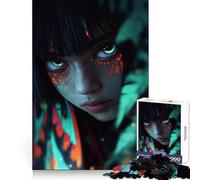 Puzzle "Ragazza misteriosa con occhi luminosi" per adolescenti, 1000 pezzi, gioco mentale, divertimento per il tempo libero, taglio di alta qualità, regalo pensato con cura (50x75cm)
