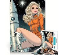 Puzzle "Ragazza Pin-up Spaziale" per adulti, 1000 pezzi, gioco di logica e rilassamento, taglio preciso, piacevole sorpresa (38x26cm)