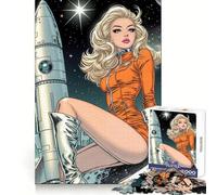 Puzzle "Ragazza Pin-up Spaziale" per adulti, 1000 pezzi, gioco di logica e rilassamento, taglio preciso, piacevole sorpresa (38x26cm)