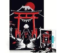 Puzzle "Ragazza Samurai Rossa" per adulti, 1000 pezzi, migliora la memoria, rilassa la mente, bordo affilato, pezzo da collezione (38x52cm)