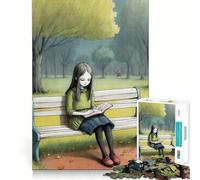 Puzzle "Ragazza sulla panchina" per adolescenti, 1000 pezzi, stimola la memoria, ideale per il tempo libero, con bordi netti, un regalo perfetto 38x52cm
