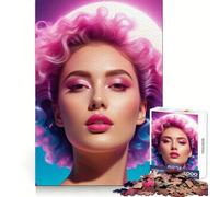 Puzzle "Ragazza Vaporwave Old School" da 1000 pezzi, gioco rilassante per lo sviluppo della mente, taglio di precisione, pezzo da collezione (50x75cm)