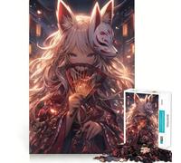 Puzzle "Ragazza Volpe a Nove Code Notte" per adolescenti, 1000 pezzi, gioco di intelligenza, divertimento in casa, taglio di qualità, regalo creativo (38x26cm)