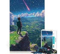 Puzzle "Ragazzo anime che guarda una pioggia di meteoriti" da 1000 pezzi,gioco di concentrazione mentale,design a incastro preciso,sfida interattiva per il cervello per la casa (38x52cm)