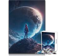 Puzzle "Ragazzo che sogna a occhi aperti sulla luna", 1000 attività educative divertenti e di apprendimento, regalo perfetto e premuroso per ogni occasione, dimensioni 38x26cm