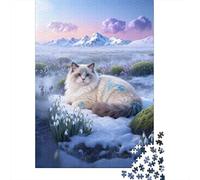 Puzzle Ragdoll Cat 1000 Pezzi Per Bambini E Adulti, Gioco Di Squadra, Difficile Sfida Puzzles Con Tundra, Regalo Compleanno 70x50cm/1000pcs