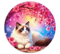 Puzzle Ragdoll Cat 1000 Pezzi Per Bambini E Adulti, Rompicapo Con Blooming Cherry Blossom, Gioco Per Famiglie, Regalo Per Adulti E Ragazzi 1000pcs (67.5x67.5cm)