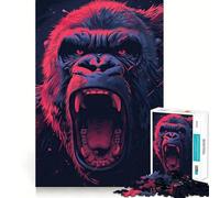 Puzzle Raging Gorilla da 1000 pezzi per adulti e ragazzi, gioco di abilità rilassante e divertente, con bordi netti, ideale come regalo per le festività (38x52cm)
