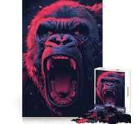 Puzzle Raging Gorilla da 1000 pezzi per adulti e ragazzi, gioco di abilità rilassante e divertente, con bordi netti, ideale come regalo per le festività (38x52cm)