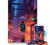 Puzzle Rain City Pixel bit Art da 1000 pezzi per adolescenti: rafforza la memoria, rilassante e divertente, con bordi lisci, ideale per la lista dei desideri di Babbo Natale (38x26cm)