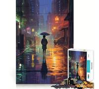 Puzzle "Rain City Pixel bit Art" per adulti, 1000 pezzi, rompicapo rilassante, passatempo creativo, assemblaggio di immagini, regalo perfetto (50x75cm)