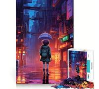 Puzzle Rain City Pixel bit Art per adulti, 1000 pezzi, stimola la memoria, gioco di gruppo, assemblaggio, sorpresa di Natale (50x75cm)