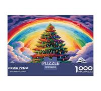 Puzzle Rainbow Christmas Tree A 1000 Pezzi, Puzzle Colorful Festive Adulti, Gioco Diabilità Impossibile Gioco Intellettivo Familiare Arredamento Domestico 38x26cm/1000pcs