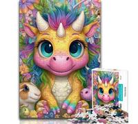 Puzzle Rainbow Dragon Baby da 1000 pezzi ideale come regalo per tutta la famiglia adatto per bambini di età compresa tra 50 e 14 anni (50x75cm)