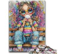 Puzzle Rainbow Girl da 1000 pezzi per adulti e adolescenti, antistress, sfida difficile, ideale come regalo per tutta la famiglia (38x26cm)