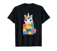Puzzle Rainbow Puzzle Unicorn Magic per la consapevolezza dell'autismo Maglietta