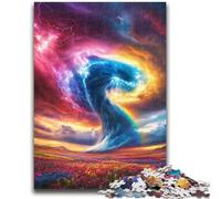 Puzzle Rainbow Tornado per adulti e adolescenti, aiuta il cervello ad allenarsi, giocattoli avvincenti per coltivare la pazienza, un'opera d'arte (38x26cm)