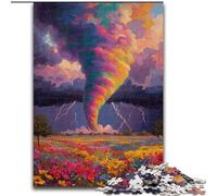 Puzzle Rainbow Tornado per adulti e ragazzi, 1000 pezzi, gioco stimolante, ideale come regalo per tutta la famiglia (dimensioni 50x75cm)