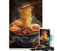 Puzzle Ramen Giappone Neon Art da 1000 pezzi per adolescenti, gioco di logica fine, facile da usare, bordi puliti, regalo per le feste (38x52cm)