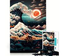 Puzzle Ramen Giappone Neon Food da 1000 pezzi per adolescenti, ideale per rafforzare la memoria, calmare e rilassarsi, con bordi lisci, (38x52cm)