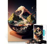 Puzzle Ramen Giappone Neon Food da 1000 pezzi per adolescenti, ideale per rafforzare la memoria, calmare e rilassarsi, con bordi lisci, (50x75cm)