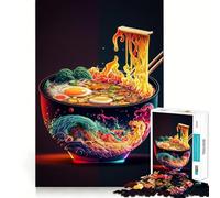 Puzzle Ramen giapponese al neon per adulti, 1000 pezzi, gioco di logica mentale, divertente e rilassante, taglio preciso, piacevole sorpresa (38x26cm)