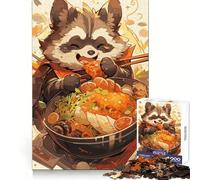 Puzzle Ramen Raccoon per adolescenti, 1000 pezzi, gioco rilassante, evasione, bordi precisi, (38x26cm)